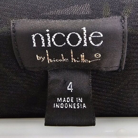 Nicole Miller Black Blue Sleeveless Dress Boho Retro Art Deco Retro 4 - Picture 9 of 11